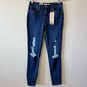 Levi's Indigo Skinny Jeans with Distressed Details